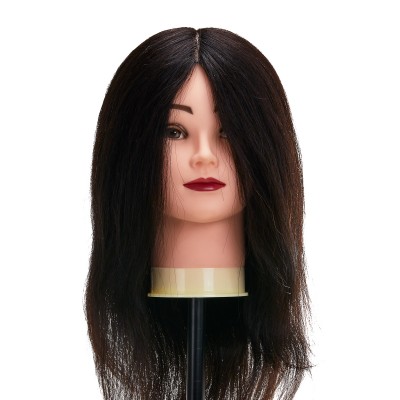 Gabbiano WZ1 hairdressing training head, natural hair, color 1H, length 16"