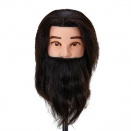 Gabbiano WZ4 hairdressing beard training head, natural hair, color 1H, length 8"+6""