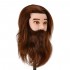 Gabbiano WZ4 hairdressing beard training head, natural hair, color 4H, length 8"+6""