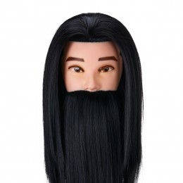 Gabbiano WZ4 hairdressing beard training head synthetic hair, color 1H, length 8"+6""