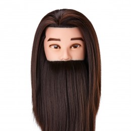 Gabbiano WZ4 hairdressing beard training head, synthetic hair, color 4H, length 8"+6""