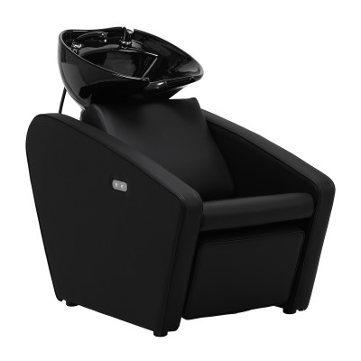 Gabbiano Emma hairdressing wash station with electric footrest black