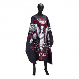 Barber's cape with rubber collar J-457