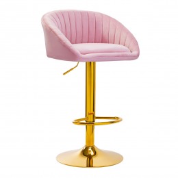 4Rico Bar stool QS-B16G velvet pink