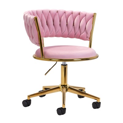 4Rico swivel chair QS-GW01G velvet pink
