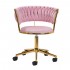4Rico swivel chair QS-GW01G velvet pink