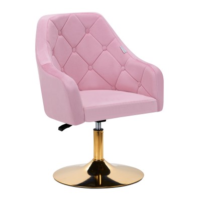 4Rico swivel armchair QS-BL14G velvet pink