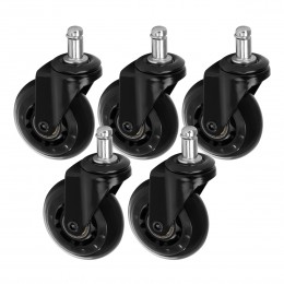 Roll Speed black push-fit stool wheel, set of 5