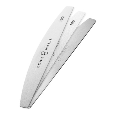Ocho Nails half-moon file metal core + papers 100/180 20 pcs.