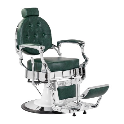 Gabbiano President Barber Chair Green with Chrome Frame