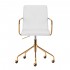 Cosmetic Chair QS-OF211G gold cream - gray