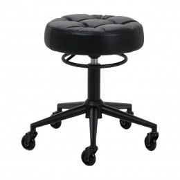 Taboret fryzjerski Gabbiano D054 czarny z czarną podstawą